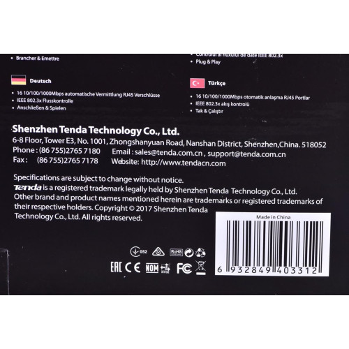 Switch Tenda TEG1016D (16x 10/100/1000Mbps)-1182050