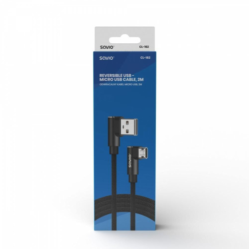 Kabel z dwustronnym złączem USB Micro USB - USB A 1m, CL-161-11823171