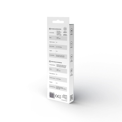 Kabel USB- A - micro USB, 2A, 3m, CL-167-11823329