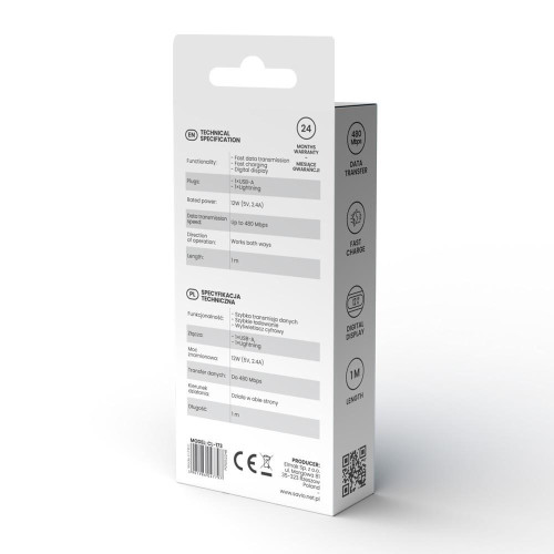 Kabel USB - USB C z wyświetlaczem, 100W, CL-174-11823406