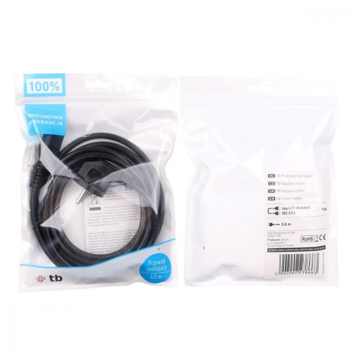 Kabel zasilający 3m IEC C13 VDE-11825343