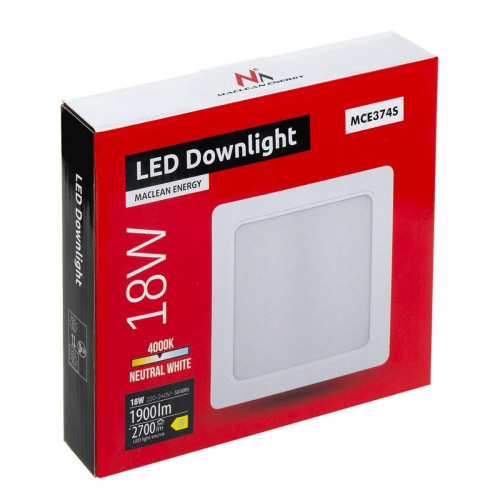 Panel LED sufitowy 18W 4000K MCE374S-11825674