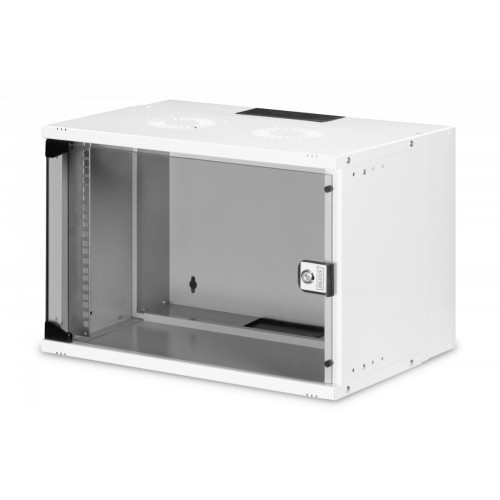 Szafa sieciowa wisząca 19" 7U, SOHO PRO 370 x 540 x 400 mm, nośność 60kg, drzwi szyba, niezłożona Szara