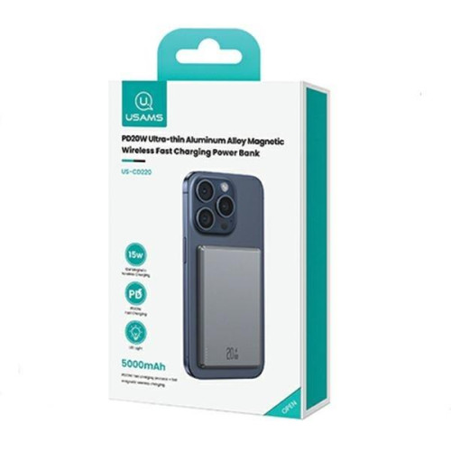 Powerbank indukcyjny 5000mAh MagSafe Fast Charging PD 20W Szary-11829102