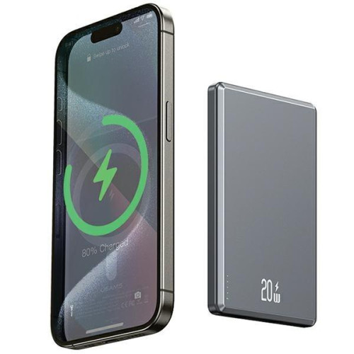 Powerbank indukcyjny 5000mAh MagSafe Fast Charging PD 20W Szary-11829106