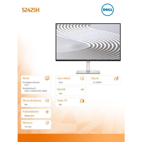 Monitor 23.8 cala S2425H IPS LED 100Hz Full HD (1920x1080)/16:9/2xHDMI/Speakers/3Y-11831287