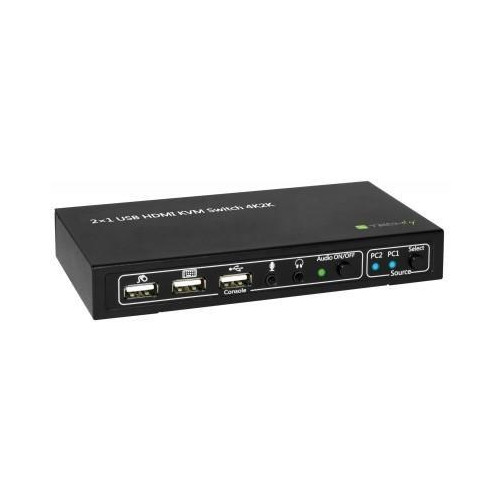 TECHLY PRZEŁĄCZNIK KVM HDMI/USB 2X1 Z AUDIO 4KX2K IDATA KVM-HDMI2U-1188490