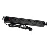 Listwa przeciwprzepięciowa A-LAN PZ081U3M (8 x UTE; 16 A (3680 W); 3m; kolor czarny)-1190493