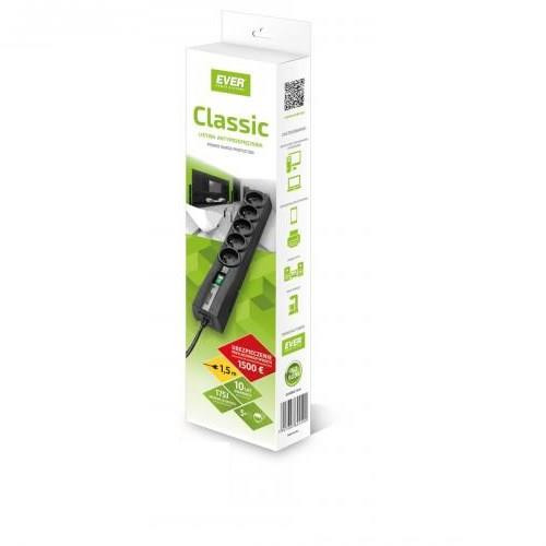 Listwa antyprzepięciowa Ever Classic 1,5m (kolor czarny) (T/LZ09-CLA015/0000)-1190175