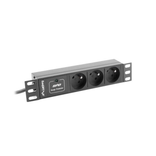 Listwa RACK Lanberg PDU-03E-0200-IEC-BK (3 x Typ E; 10 A; 2m; kolor czarny)-534956
