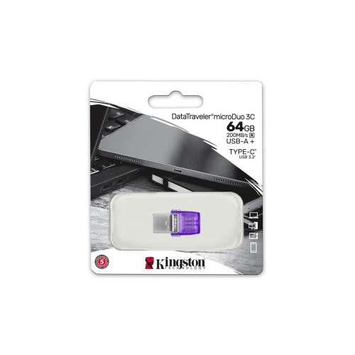 KINGSTON FLASH 64GB USB 3.2 DataTraveler microDuo 3C-11954399