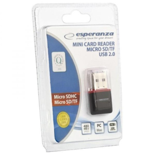 Czytnik kart Esperanza EA134K (Zewnętrzny; MicroSD, MicroSDHC)-1203989