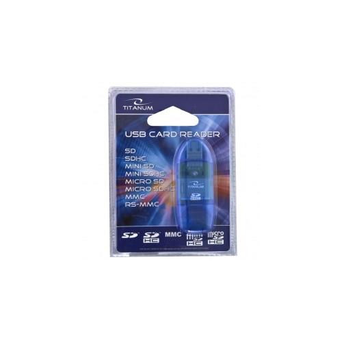 Czytnik kart TITANUM TA101B (Zewnętrzny; MicroSDHC, miniSD, MMC, SD, SDHC)-1203997