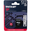 Karta pamięci z adapterem Patriot Memory EP Pro PEF512GEP31MCX (512GB; Class 10, Class A1, Class U3, V30; Adapter, Kart