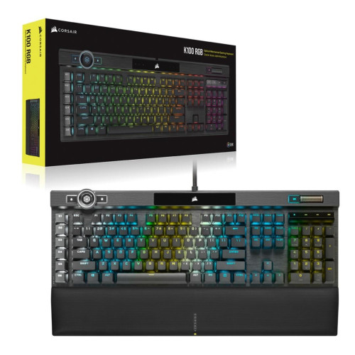 Klawiatura Gamingowa Corsair K100 RGB, Corsair OPX, LED RGB - Czarna-12160187