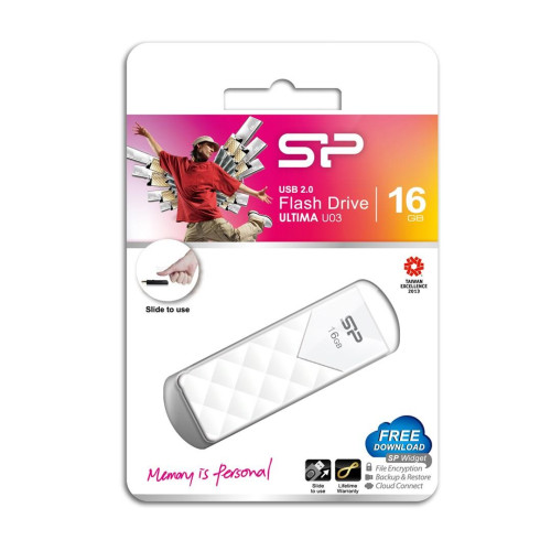 Pendrive Silicon Power Ultima U03 16GB USB 2.0 kolor biały (SP016GBUF2U03V1W)-1216103