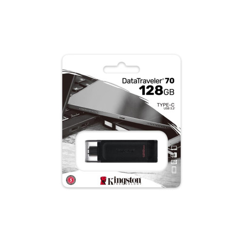 KINGSTON FLASH 128GB USB-C 3.2 Gen1 DataTraveler 70-1216174