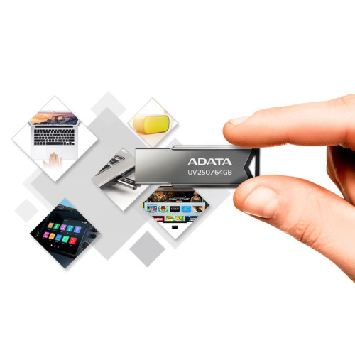 Pendrive ADATA UV250 AUV250-32G-RBK (32GB; USB 2.0; kolor srebrny)-1216530