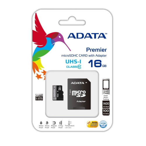 Karta pamięci ADATA Premier AUSDH16GUICL10-RA1 (16GB; Class 10; Adapter)-1217026