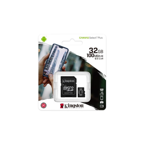 Karta pamięci z adapterem Kingston Canvas Select Plus SDCS2/32GB (32GB; Class 10, Class U1, V10; + adapter)-1217078