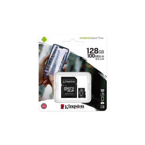 Karta pamięci z adapterem Kingston Canvas Select Plus SDCS2/128GB (128GB; Class 10, Class U1, V10; + adapter)-1217088