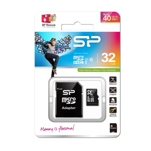 Karta pamięci Silicon Power microSDHC 32GB Class 10 + ADAPTER microSD-SD (SP032GBSTH010V10SP)-1217126