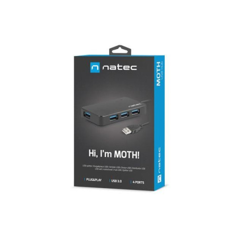 Hub NATEC Moth NHU-1342 (4x USB 3.0; kolor czarny)-1218530