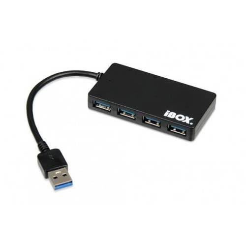 Hub IBOX USB 3.0 CZARNY 4-PORTY, SLIM IUH3F56 (4x USB 3.0; kolor czarny)-1218611