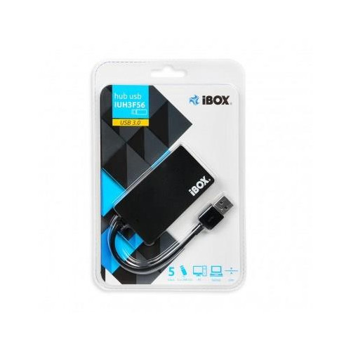 Hub IBOX USB 3.0 CZARNY 4-PORTY, SLIM IUH3F56 (4x USB 3.0; kolor czarny)-1218613