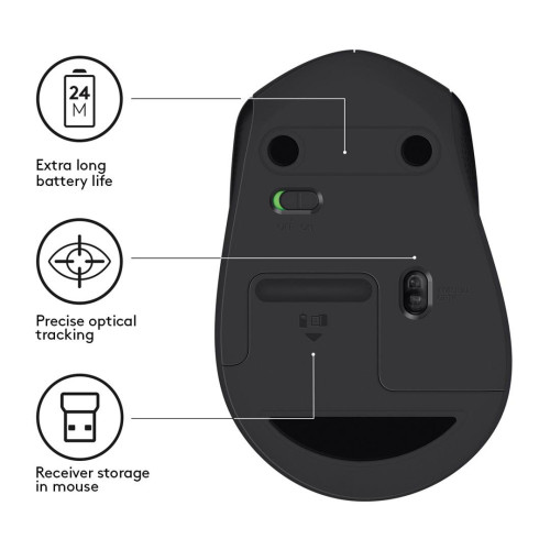 Mysz Logitech M330 910-004909 (USB 2.0; kolor czarny; optyczna)-1219407