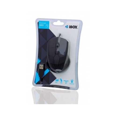 Mysz IBOX i005 LASEROWA PRZEWODOWA, USB IMLAF005 (laserowa; 1600 DPI; kolor czarny)-1220007