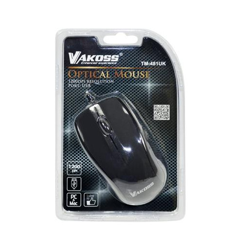 Mysz VAKOSS TM-481UK (optyczna; 1200 DPI; kolor czarny)-1220096