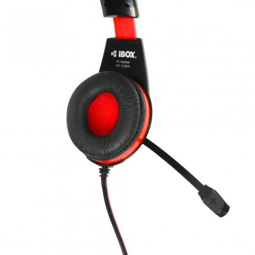 Słuchawki z mikrofonem IBOX SHPI1528MV (kolor czerwony)-1222017