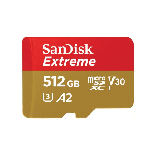 KARTA PAMIĘCI SANDISK EXTREME microSDXC 512 GB 190/130 MB/s A2 C10 V30 UHS-I U3-12332331