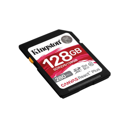 KINGSTON microSDXC Canvas 128GB React Plus UHS-II 280R/100W U3 V60 for Full HD/4K-12332342