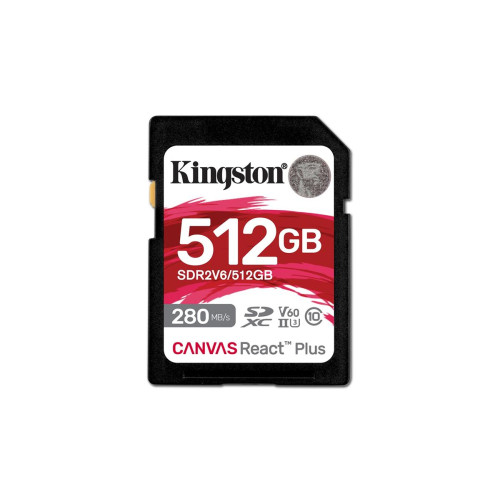 KINGSTON microSDXC Canvas 512GB React Plus UHS-II 280R/150W U3 V60 for Full HD/4K-12332351