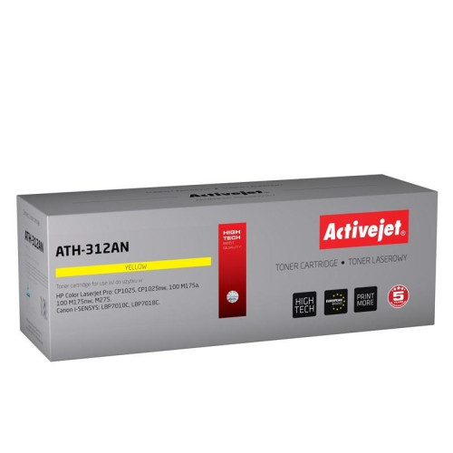 Activejet ATH-312AN Toner (zamiennik Canon, HP 126A CRG-729Y, CE312A; Premium; 1000 stron; żółty)-1234496