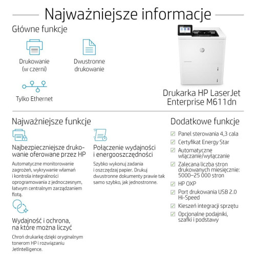 DRUKARKA LASEROWA HP LASERJET M611DN-12358727