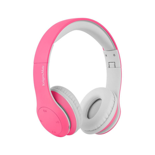 Bezprzewodowe słuchawki nauszne dla dzieci Kruger&amp;Matz model Street Kids , kolor różowy-12385073