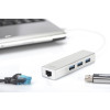 HUB 3-portowy USB 3.0 SuperSpeed z LANGigabit LAN adapter, aluminium-12447069