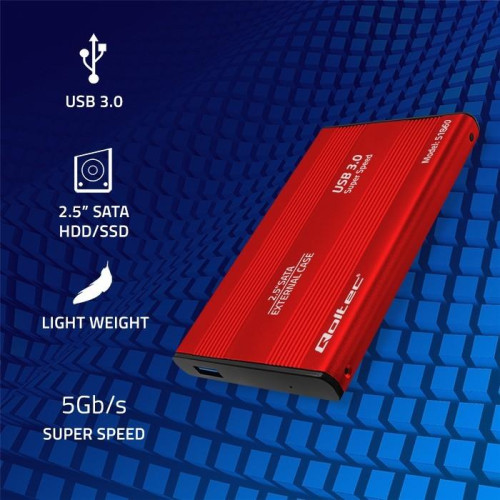 Obudowa na dysk HDD/SSD 2.5 cala SATA3 | USB 3.0 | Czerwona-12418167