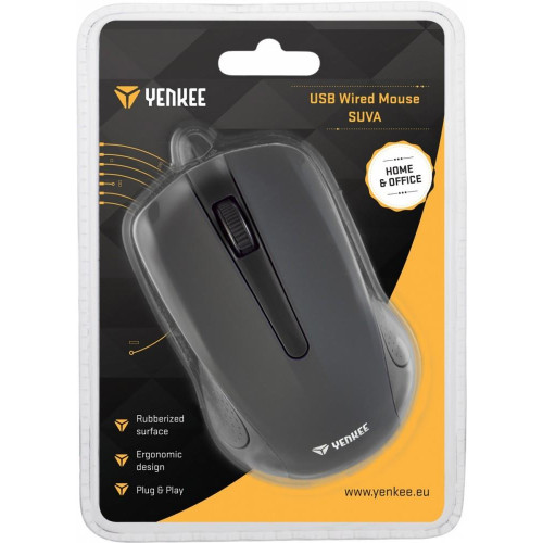 Mysz przewodowa USB, 3 przyciski , gumowana powierzchnia-12422107