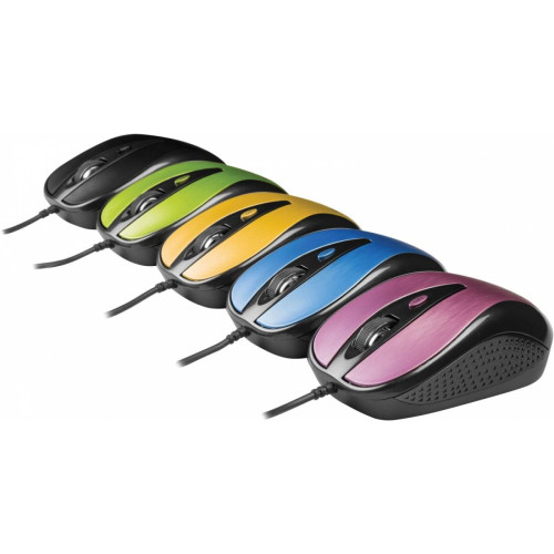 Mysz przewodowa USB , 4 przyciski, optyczna, symetryczna, Błękit-12422133