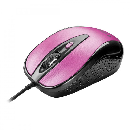 Mysz przewodowa USB, 4 przyciski, optyczna, symetryczna Różowa-12422137