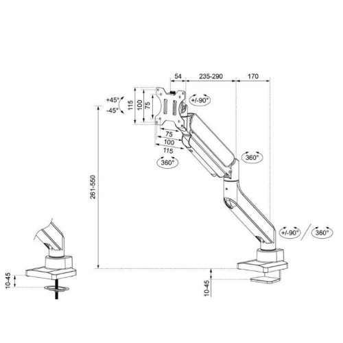 Uchwyt DS70PLUS-450BL1 17-49 cali/1-18kg/75x100mm-12425433