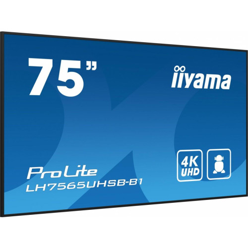 Monitor 75 cali LH7565UHSB-B1, 24/7, IPS, ANDROID 11, 4K, 800cd, iiSignage2, SDM, 2x HDMI, DP, 2x USB,2x 10W, RJ45, WiFi