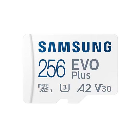 Samsunga | Karta microSD | EVO Plus | 256 GB | Karta pamięci microSDXC | Pamięć flash klasy U3, V30, A2-12446790