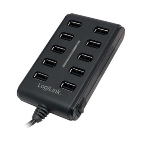 Logilink UA0125 Koncentrator USB 10-portowy USB2.0 z zasilaczem 3,5A, | Logilink-12447034