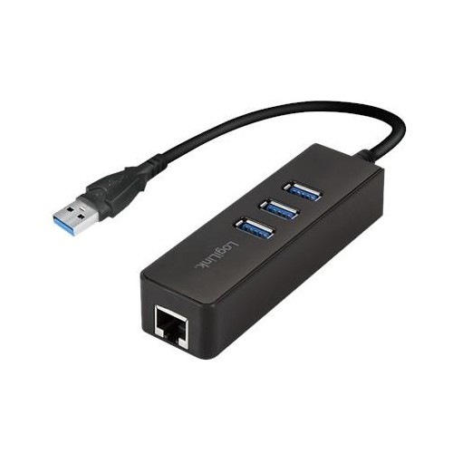 Logilink | 3-portowy koncentrator USB 3.0 z obsługą sieci Gigabit Ethernet | UA0173A-12447059