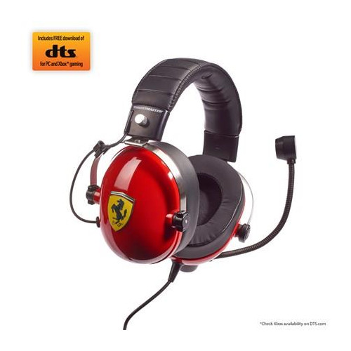 Thrustmaster | Zestaw słuchawkowy do gier | DTS T Racing Scuderia Ferrari Edition | Przewodowe | Nauszne | Czerwony/Czar